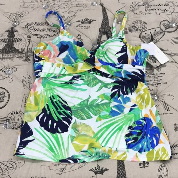 Host Pick Raisins Curve Palm Springs Aries Tankini Swim Top - Picture 4 of 9